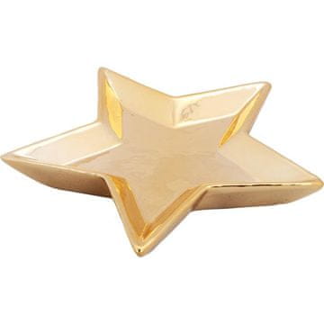 shumee KERAMIČNI SVEČNIK Z ZVEZDASTIM KROŽNIKOM 12 CM G