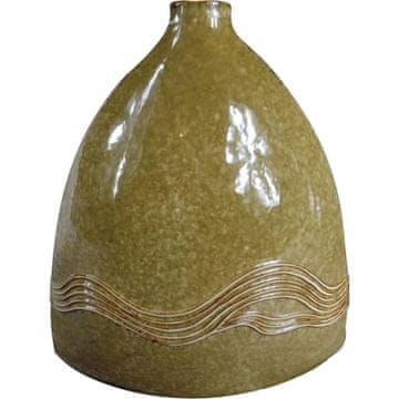 Medena keramična vaza z valovitim motivom iz kolekcije 32x28 cm