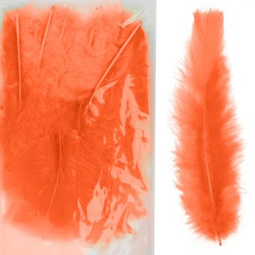 shumee Oranžna dekorativna naravna peresa 5-12 cm, 5 g, 10 kosov