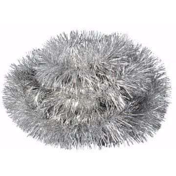 shumee Fluorescentna srebrna verižica za božično drevo, premer 15 cm x 3 m