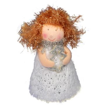 shumee Univerzalni stoječi dekorativni angel - srebrn, višina 10 cm