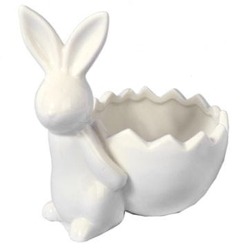 shumee Figurica velikonočnega zajčka iz bele keramike, 14 cm