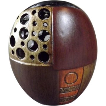 shumee Keramična vaza v odtenkih rjave barve z nedrsečo gumo 18x15x9 cm