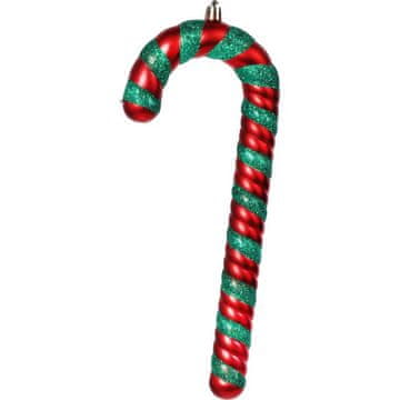 shumee Komplet 2 plastičnih božičnih obešalnikov - palice 26 cm, zelene in rdeče