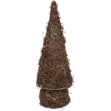 shumee Okrasno božično drevo z bleščečim fascinatorjem in perlicami, 39 cm, rjavo