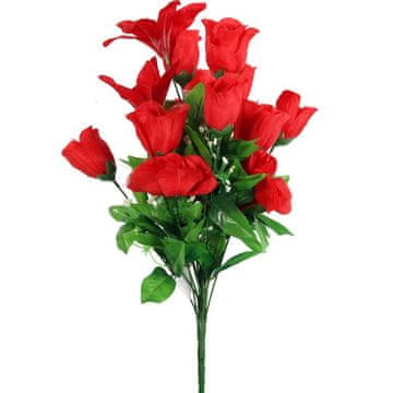 shumee Rdeč umetni cvetlični šopek Living Beauty - vrtnica in lilija, 54 cm