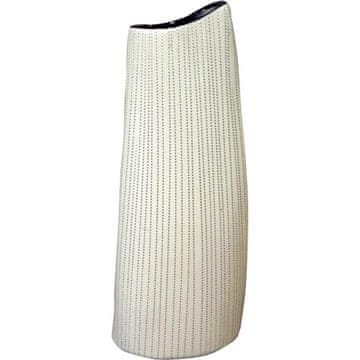 shumee Bež keramična vaza z rjavim robom 12,8 x 5 x 30,2 cm