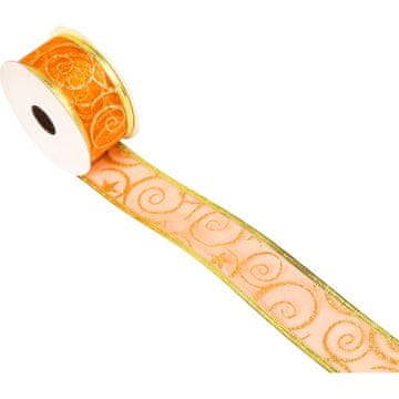 shumee Zlato-oranžen okrasni trak 5 cm x 2,7 m