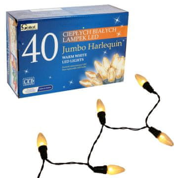 shumee Energijsko varčne JUMBO lučke za božično drevo - 40 LED v obliki sveče, topla bela svetloba, 8,9 m, napajanje iz omrežja