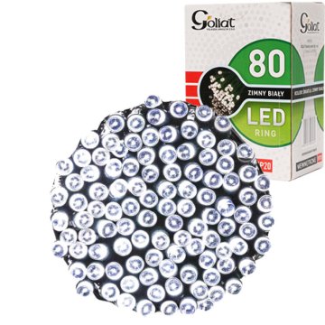 shumee Obroč z 80 LED božičnimi lučkami za notranjo uporabo, hladno bela, napajanje iz omrežja