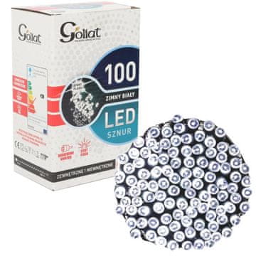 shumee Komplet 100 LED božičnih lučk, hladno bela, z učinkom bliskavice in dodatno vtičnico, vodoodporne (IP44)