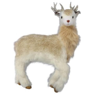 shumee Zlati severni jelen s kremnim krznom - elegantna božična dekoracija 45 cm