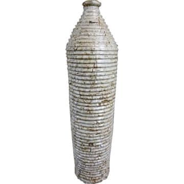 shumee Kremna kamnita vaza s črtami, 37x10 cm