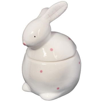 shumee Velikonočna figurica - keramična posoda v obliki zajčka, bela, 13 cm