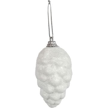 shumee Beli stiroporni storži za božično drevo, 8 cm, komplet 6 kosov