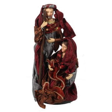 shumee Bordo in siva figurica Svete družine iz lanenega blaga, 25 cm - božična dekoracija