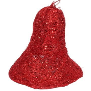 shumee Sisalov zvonček rdeč z bleščicami 27 cm