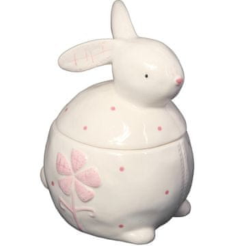 shumee Velikonočna figurica - keramična posoda v obliki zajčka, bela, 20 cm