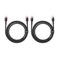 BASEUS kabel USB C-C 1m 100W 20V 5A Cafule pleten 2kos črn
