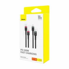 BASEUS kabel USB C-C 1m 100W 20V 5A Cafule pleten 2kos črn