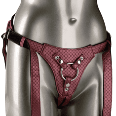 CalExotics The Regal Queen Rdeče univerzalne spodnje hlačke z nastavkom za dildo - Burgundija