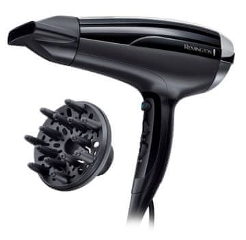 Remington Sušilec za lase Remington D5215, 2300 W, črn, 3 nastavitve toplote, ionska funkcija, hladni zrak, difuzor in koncentrator.