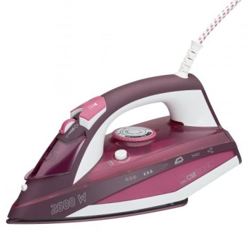Clatronic Parni likalnik Clatronic DB 3705 s keramično podlago, 2600 W, 0.38 L, roza, samodejno proti-kalk, samoprimerjanje, funkcija pršenja