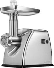 MPM Mlinček za meso MPM MMM-07M, 1800 W, 3 plošče, srebrn, enostavna razstavljivost, nedrseče noge, nerjavna jeklena rezila