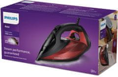 Philips Philips 7000 serija DST7022/40 parni likalnik, SteamGlide Plus, 2800 W, črna/rdeča, z močnim izpustom pare 250 g/min