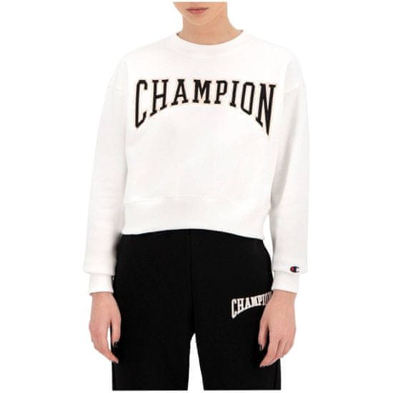 Champion Športni pulover bela Collegiate Logo Blend Cropped
