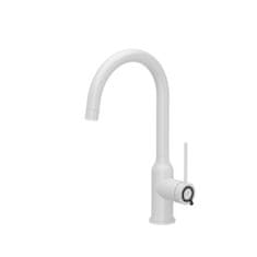 QUADRON Kuhinjska armatura QUADRON INGRID, bela, 360° rotirajoča izliva, iz jekla, stenski model, višina 340 mm, elegantna in funkcionalna.