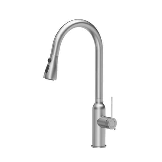 QUADRON Kuhinjska armatura QUADRON JESSICA iz jekla, rotirajoči izliv, keramična glava, eleganten in funkcionalen, 3.18 kg, višina 470 mm