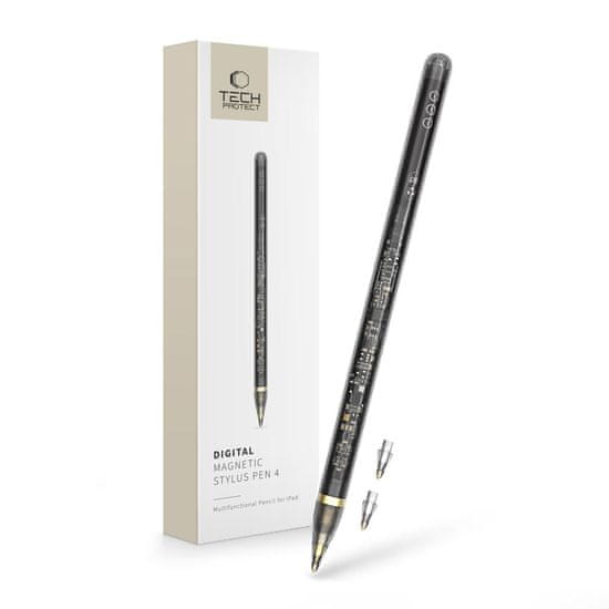 Tech-protect Digital Magnetic Stylus za iPad, prozoren/črna
