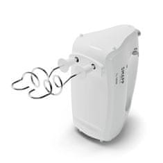 slomart Ročni mešalnik SMAPP 451.4 v beli barvi, 5 hitrostmi, turbo način, moč 580 W, z 2 metlicama in 2 mešalniki.