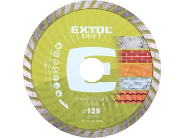 Extol Craft Diamantna rezalna plošča, turbo - suho in mokro rezanje, O 125x22,2x2mm