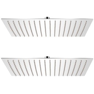 Vidaxl Glava za nadglavni tuš 2 kosa nerjaveče jeklo 30x40 cm