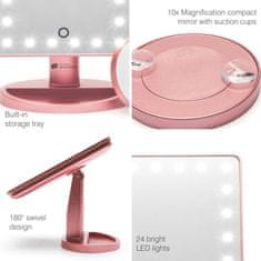 RIO Kozmetično ogledalo 24 LED TOUCH DIMMABLE COSMETIC MIRROR - Rose gold