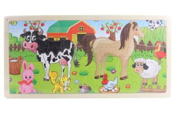 Lesena sestavljanka z živalmi 96 kosov