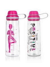 Banquet láhev na pití 750ml YOGA New tritan RŮŽ