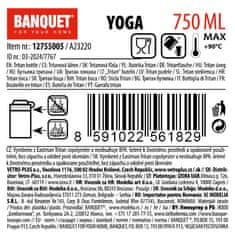 Banquet láhev na pití 750ml YOGA New tritan RŮŽ