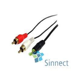 Sinnect KABEL Audio 3,5mm Stereo to 2 x RCA, 1,5m, M/M,(14.103)