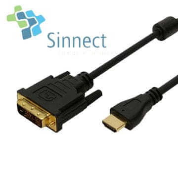 Sinnect KABEL HDMI/DVI M/M 1,5m pozlačen (12.202)