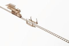 UGEARS 3D lesena mehanska sestavljanka železniški prehod s 4 m tirov
