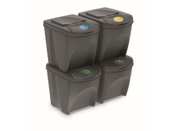 Prosperplast Koš za odpadke SORTIBOX GRAY STONE - 4x25L
