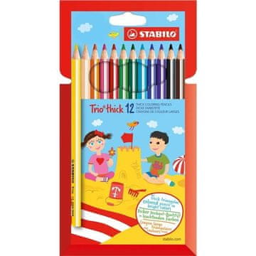 Stabilo Trio debele barvice, trikotne, 12 barv