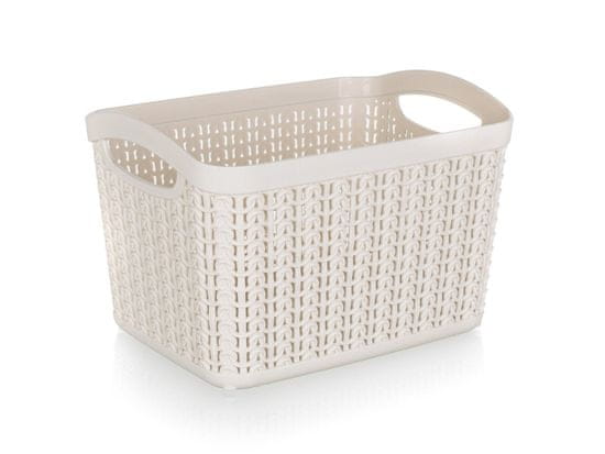 BRILANZ Košara iz ratana 21x16x13,8cm plastika, KREM
