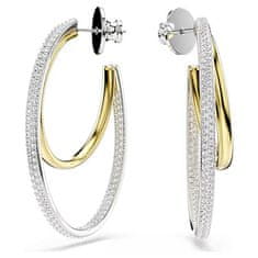 Swarovski Dvobarvni obročasti uhani s hiperbola cirkoni 5702400