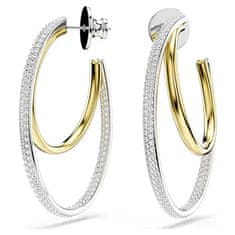 Swarovski Dvobarvni obročasti uhani s hiperbola cirkoni 5702400