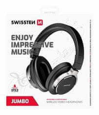 SWISSTEN bluetooth stereo slušalke jumbo črne
