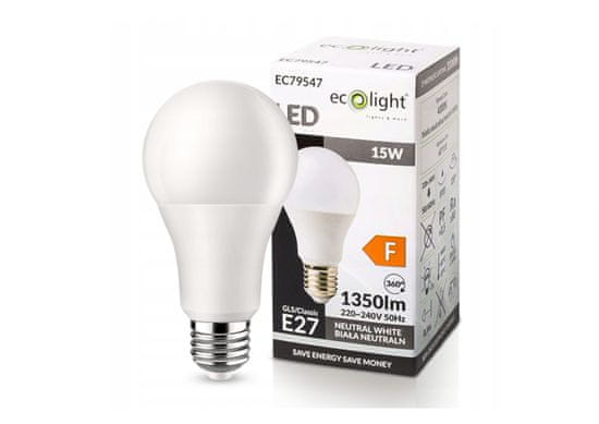ECOLIGHT LED žarnica - E27 - 15W - 1350Lm - nevtralna bela 4000K 230V